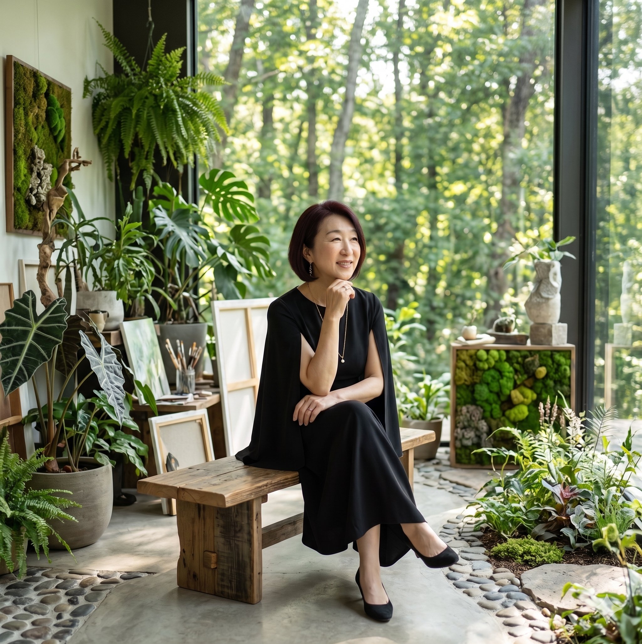 加賀のアトリエで過ごす小谷由美子